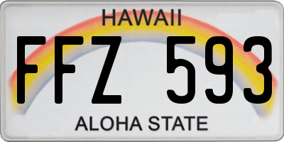 HI license plate FFZ593