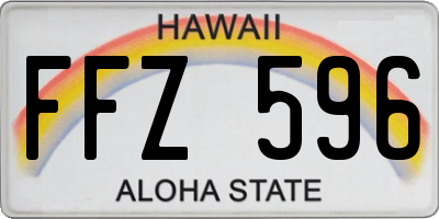 HI license plate FFZ596