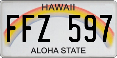 HI license plate FFZ597