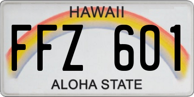 HI license plate FFZ601