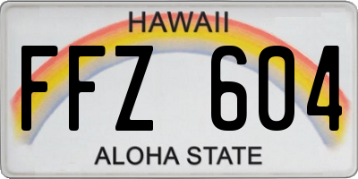 HI license plate FFZ604