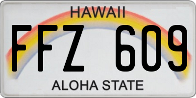 HI license plate FFZ609