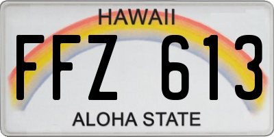 HI license plate FFZ613
