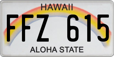 HI license plate FFZ615