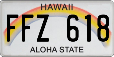 HI license plate FFZ618