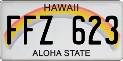 HI license plate FFZ623