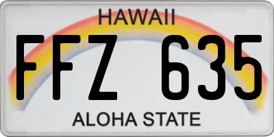 HI license plate FFZ635