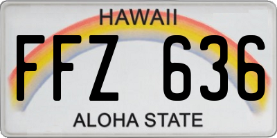 HI license plate FFZ636