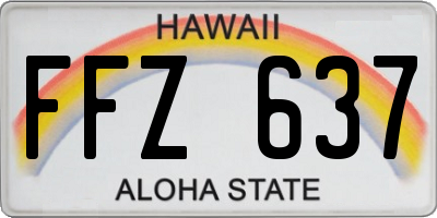 HI license plate FFZ637