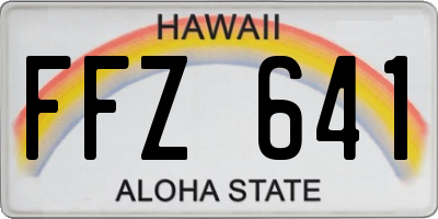 HI license plate FFZ641