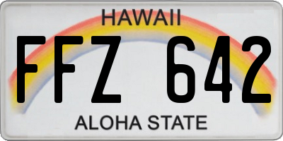 HI license plate FFZ642
