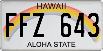 HI license plate FFZ643