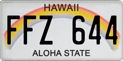 HI license plate FFZ644