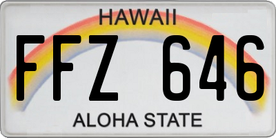 HI license plate FFZ646