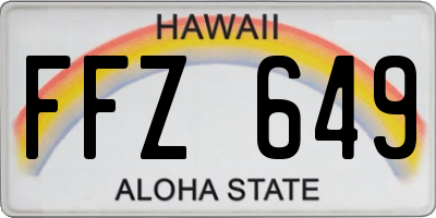 HI license plate FFZ649