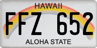 HI license plate FFZ652