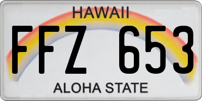 HI license plate FFZ653