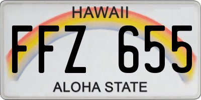 HI license plate FFZ655