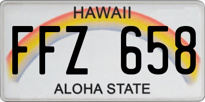 HI license plate FFZ658