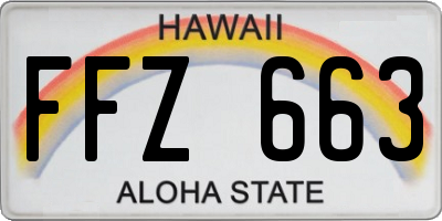 HI license plate FFZ663