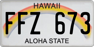 HI license plate FFZ673