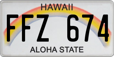 HI license plate FFZ674