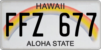 HI license plate FFZ677