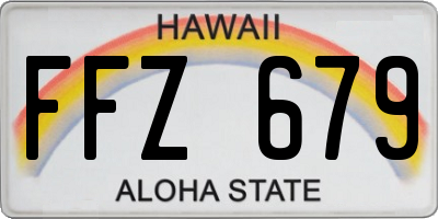 HI license plate FFZ679