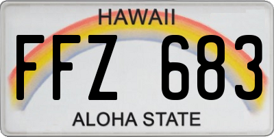 HI license plate FFZ683