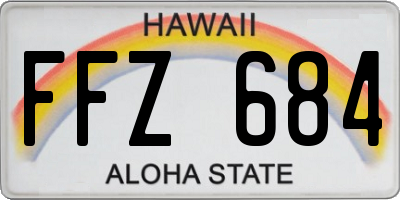 HI license plate FFZ684