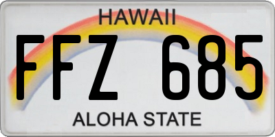 HI license plate FFZ685