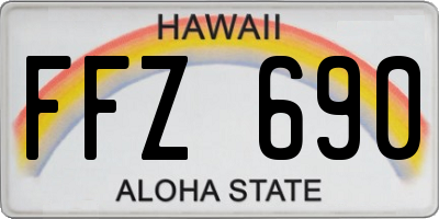 HI license plate FFZ690