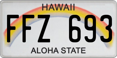HI license plate FFZ693