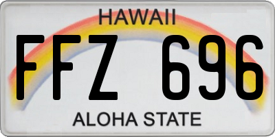 HI license plate FFZ696
