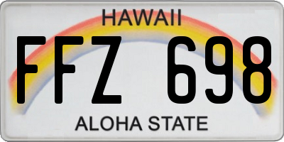 HI license plate FFZ698