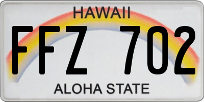 HI license plate FFZ702