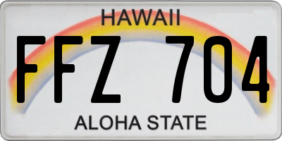 HI license plate FFZ704