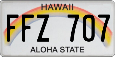 HI license plate FFZ707