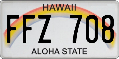 HI license plate FFZ708