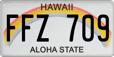 HI license plate FFZ709