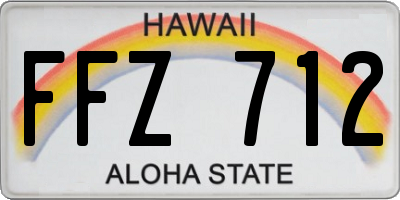HI license plate FFZ712