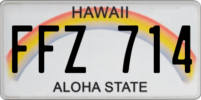 HI license plate FFZ714