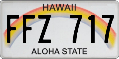 HI license plate FFZ717
