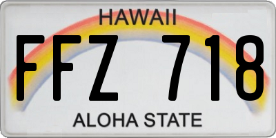 HI license plate FFZ718