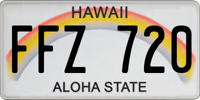 HI license plate FFZ720
