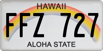 HI license plate FFZ727