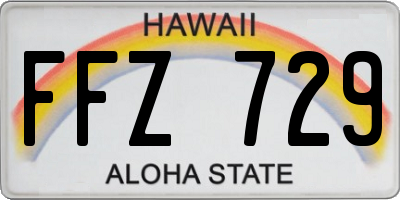 HI license plate FFZ729