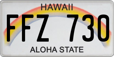 HI license plate FFZ730