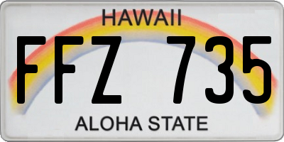 HI license plate FFZ735