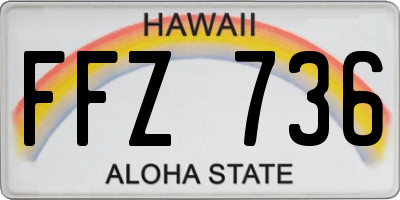HI license plate FFZ736